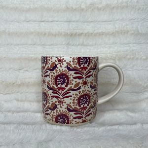 Opalhouse mug cream orange purple stoneware EUC